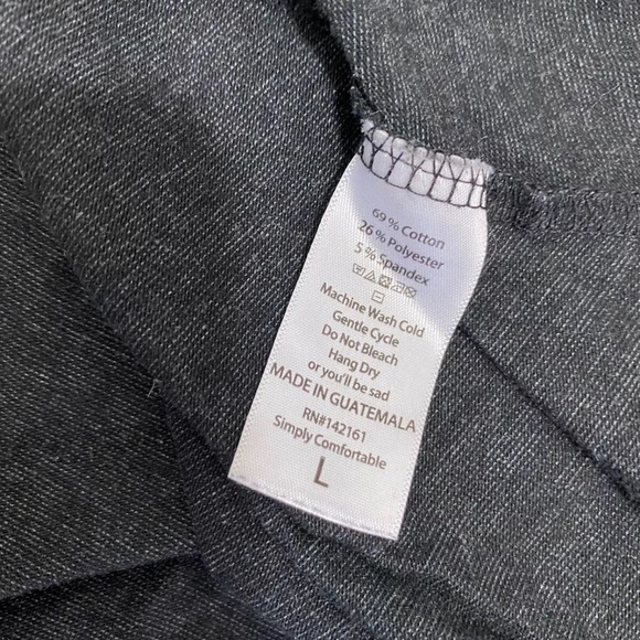 LuLaRoe Size L T-Shirt Dress Black Gray Space Dye Stretch Oversized Pullover - Picture 7 of 7